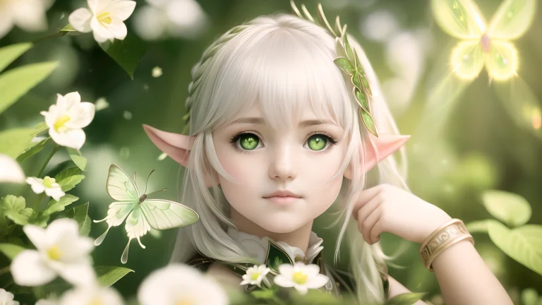 Innocent Child 12 Year Old, Elven Ears, Swf 1.5 With Green E...