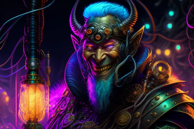 Portrait Of A Psychedelic Wires Web Waist-high Black Armor W...