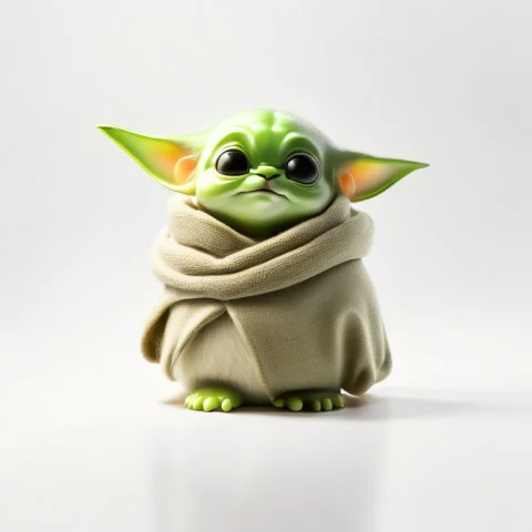 To8highkey Style Product Shot Of A Baby Yoda Isolated Agains... — Stable Diffusion AI Prompt: to8highkey style product shot of a Baby Yoda isolated against a white background...
