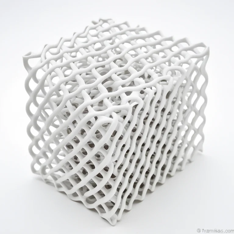 A Double Helix Where Both Strands Are White Matte Gyroid Lat...