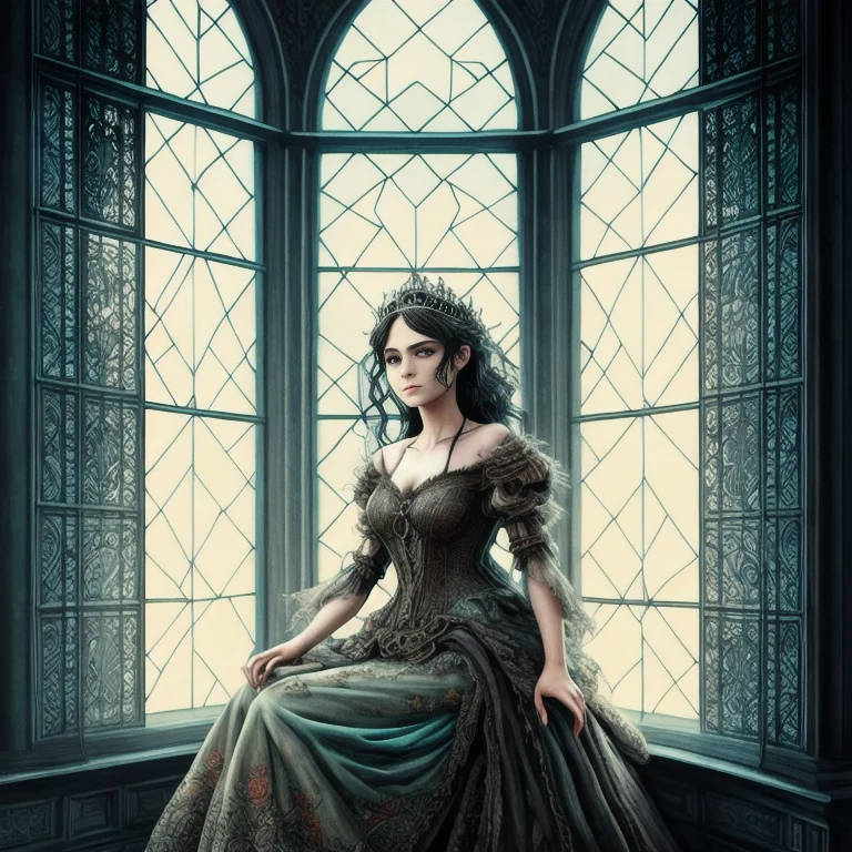Model Photo Masterpiece Beautiful Young Princess Sitting On...