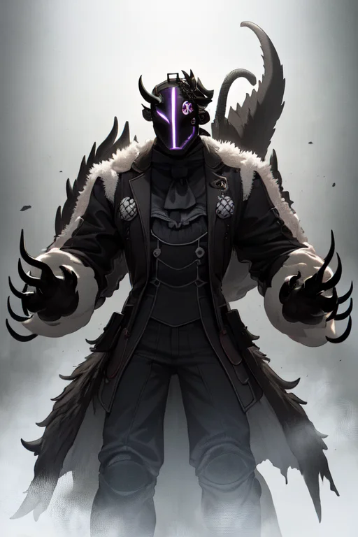 Best Quality, Bfsks, Male Focus, Mask1.2, Claws, White Fur,...