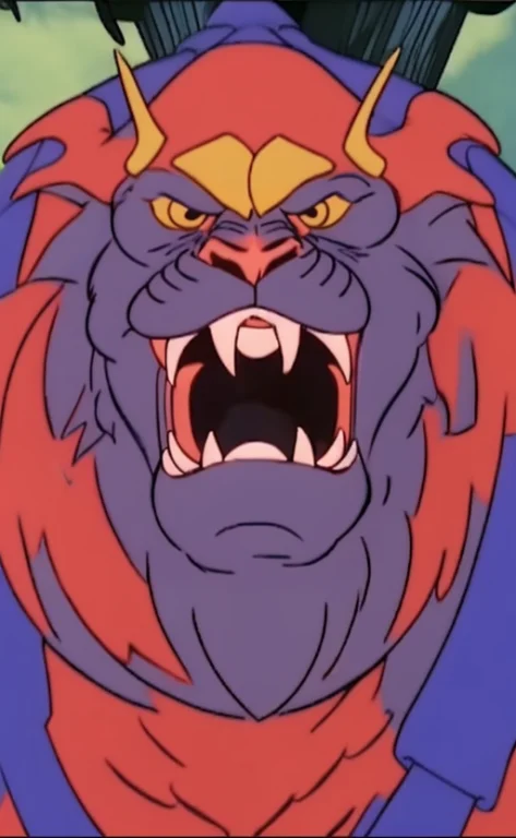 Filmation Motu Style, Beast Man, Large Mouth Scraming, Growl...