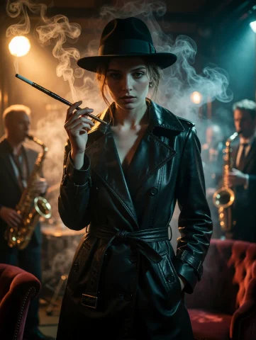 A Cinematic Photorealistic Portrait Of A Stunning Young Woma... — Stable Diffusion AI Prompt: A cinematic photorealistic portrait of a stunning young woman in a fedora hat an...