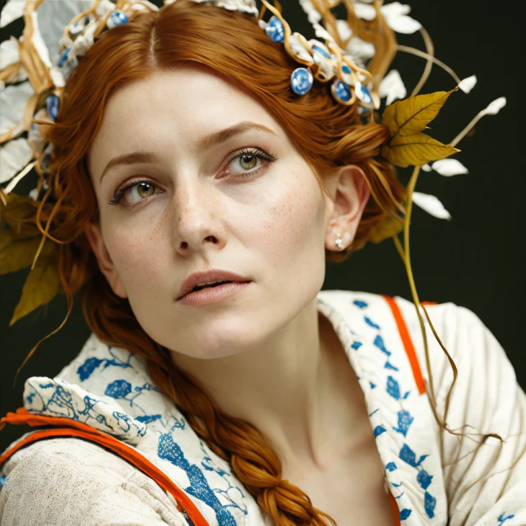 Studio Photo Closeup Portrait Victorian Woman1-4201.3 With B...