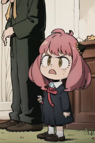 Lorapseudopeanuts0.8 Girl, School,loraanyaforgerv101.0 Anya... — Stable Diffusion AI Prompt: girl, school, Anya Forger, pink hair, angry, pout, full body
