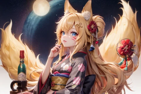 Lorascg512-0000030.7, Scg, 1girl, Anime1.3, Absurdly Long Ha... — Stable Diffusion AI Prompt: , scg, 1girl, (anime:1.3), absurdly long hair, fox ears, fox tail, facepaint, ma...