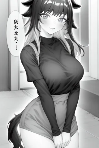 1girl, Panel, Cow Girl, Grayscale, Monochrome — Stable Diffusion AI Prompt: 1girl, panel, cow girl, grayscale, monochrome
