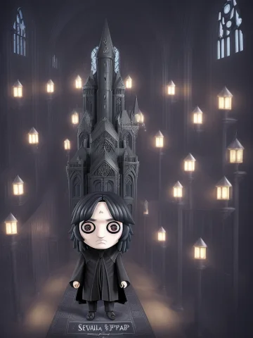 Chibi Severus Snape Conjures, Hall At Hogwarts On Backgroung... — Stable Diffusion AI Prompt: (((Chibi Severus Snape conjures))), Hall at Hogwarts on backgroung, ((((chibi do...