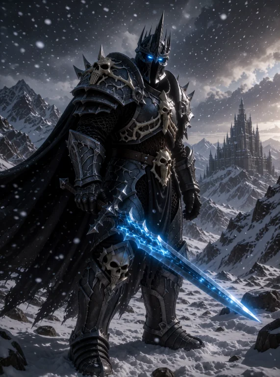 Warcraft, Full-body Lich King Standing Motionless In A Heavy...