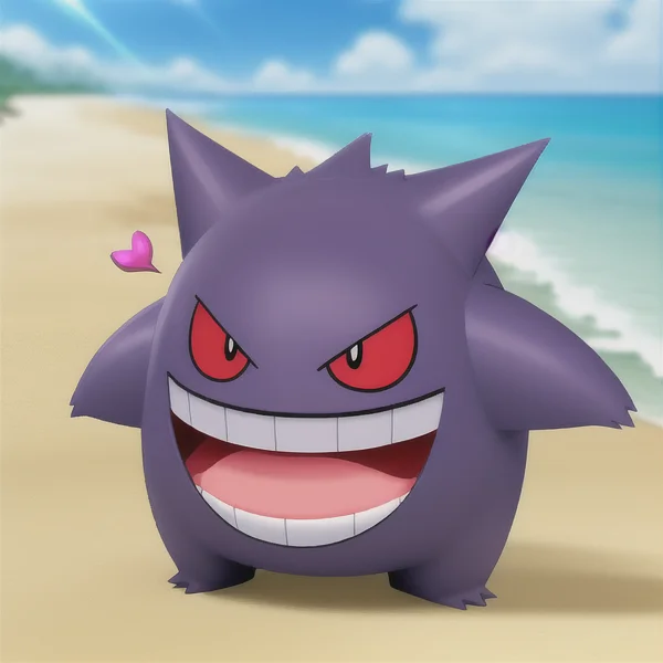 Raw Photo, Detailed, 3d, Portrait Of Gengar Pokemon, Tongue,...