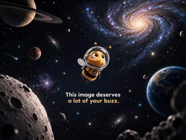 Close To  Buzz In The Middle Of Universe, Text This Image De...