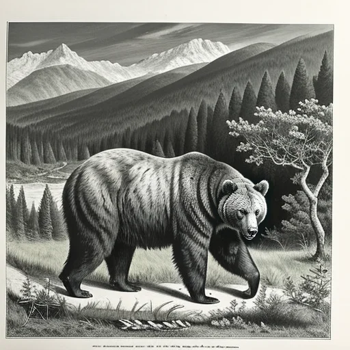 Loramonographv10.5 A Detailed Drawing Of A Wild Bear In The...