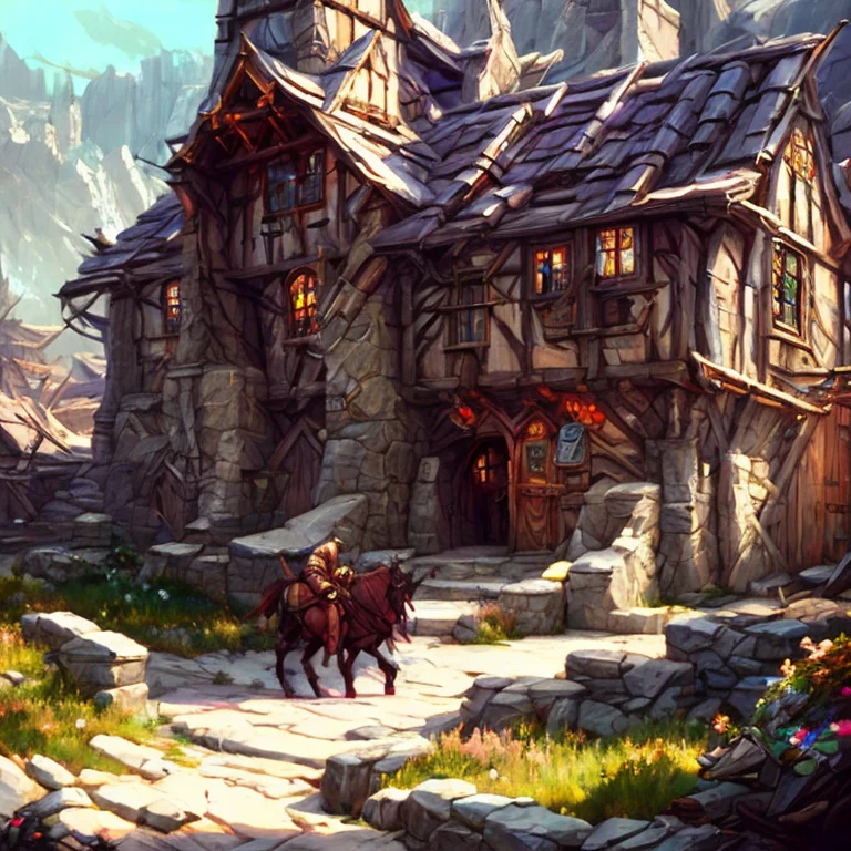 Skyrim Whiterun Nordic Town Medieval Town With Shops A Castl...