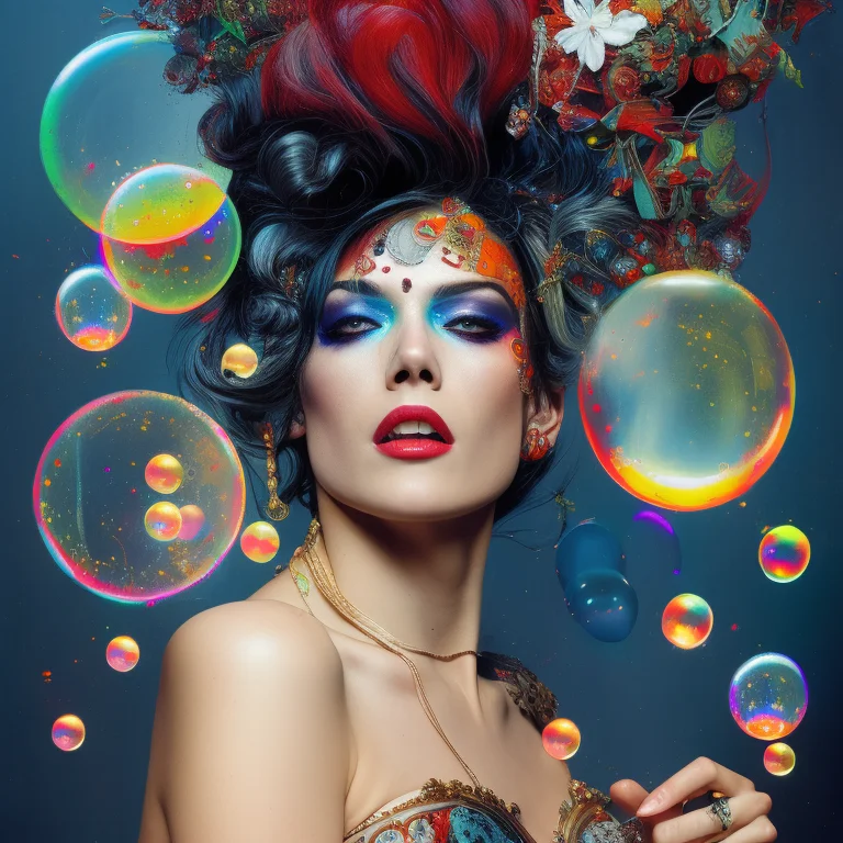 Drunken Beautiful Woman As Delirium From Sandman, Hallucinat...
