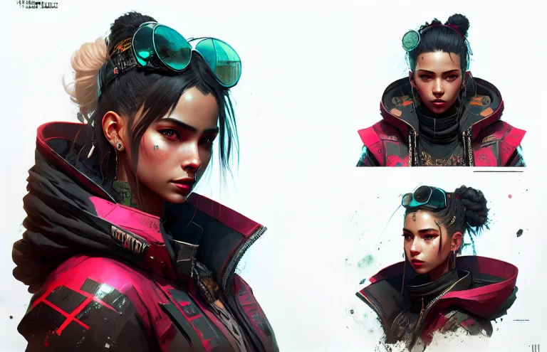 Tkchar Detailed Portrait Young Gangster Girl Cyberpunk Futur...