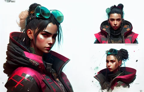 Tkchar Detailed Portrait Young Gangster Girl Cyberpunk Futur... — Stable Diffusion AI Prompt: tk_char detailed portrait Young Gangster Girl cyberpunk futuristic ((neon)) tatt...