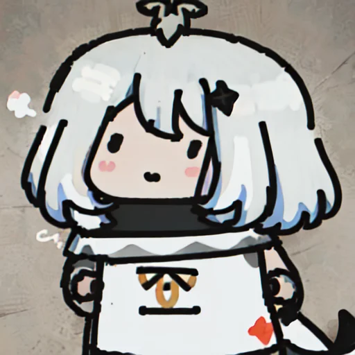 1girl,paimon Genshin Impact,white Hair, Lorachildrensdrawing...