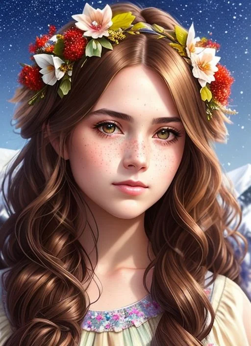 Style By Style-winter, Photorealistic Painting Full Body Por...