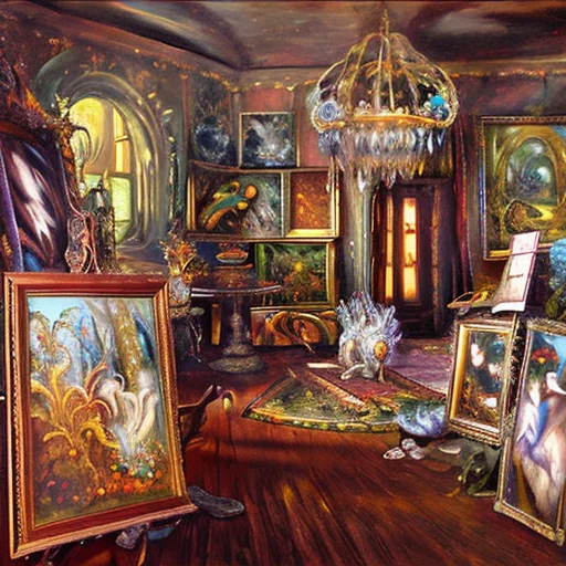 A Room Full Of Paintings, By Wjqreonarg
