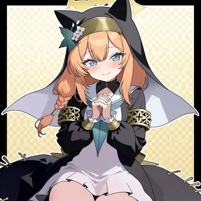 Odorukaminoke Styel, 1girl, Mari Blue Archive, Solo, Orange...