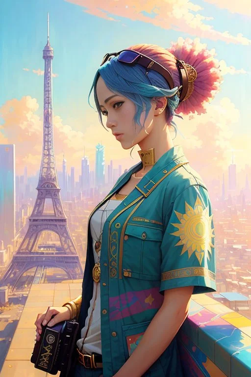 Beautiful Anime Painting Of Solarpunk Summer Chill Day, By T...