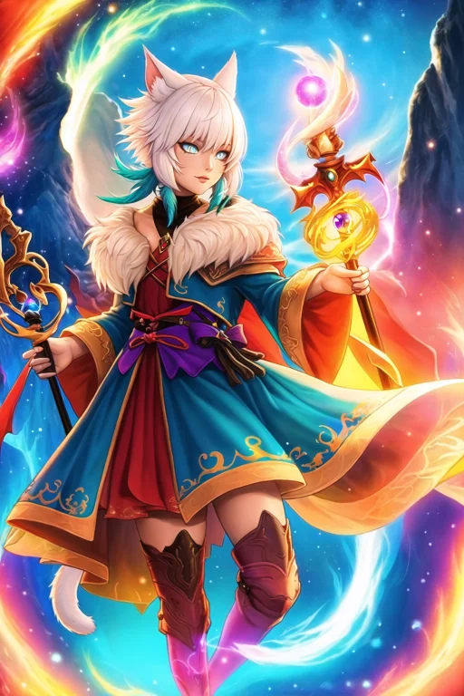 Digital Painting Of Adult Yshtolarhulff With Whitehair And G...