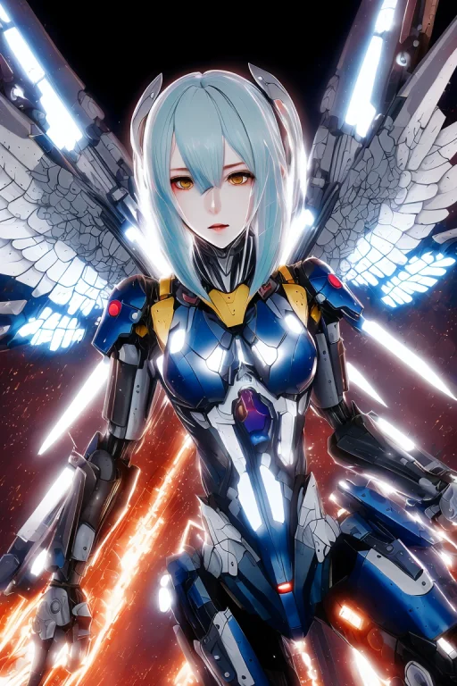 Solo,masterpiece, Best Quality, Girl,sliver Hair,blue Hair,m...