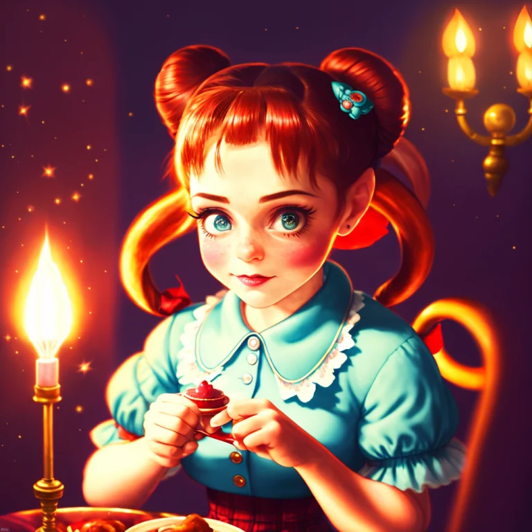 Style-crybaby Adorable Girl With Make Believe Friends, Teapa...