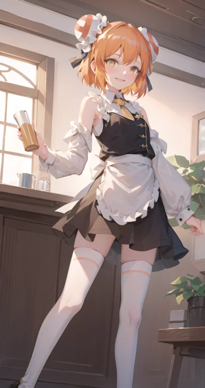 Masterpiece, Best Quality, 1girl, Solo,waitress Dress,standi...