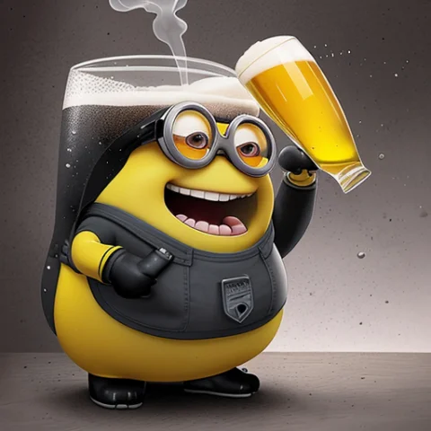 A Fat Minion Shrieking And Gnashing Its Teeth, In A Glass Fl... — Stable Diffusion AI Prompt: a fat minion shrieking and gnashing its teeth, In a glass flask, digital art by...