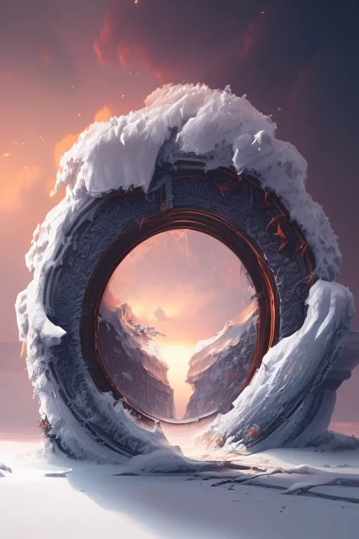 A Clean Scene Painting Of A Snowy Landscape Concept Art ,...