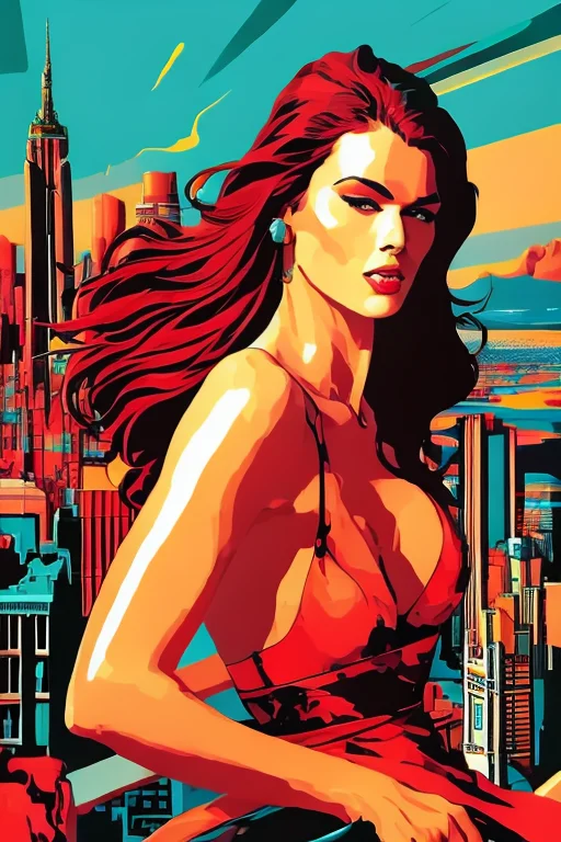 A Clean Scene Of A Sexy Modern Woman, Medium Shot With A Cit...