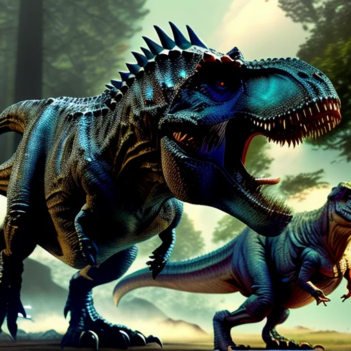 Tyrannosaurus, Roar, 1boy, Dinosaur, Monster, Outdoors, Godz...