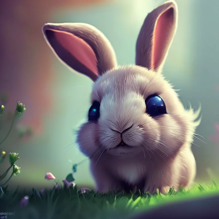 Cute And Adorable Cartoon Rabbit Baby, Fantasy, Dreamlike, S...