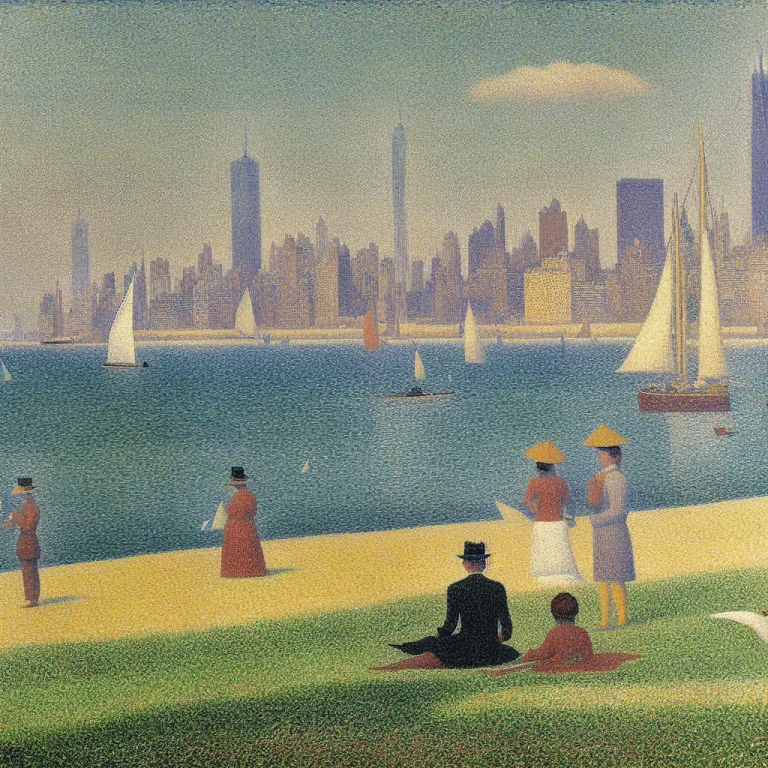 Cityscape, Skyline, New York City, Sailboat, Seaside, With P...