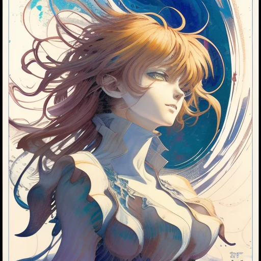 Dreamy Mixed Media Artwork, Hyperwave Cover Art, Anime Chara...