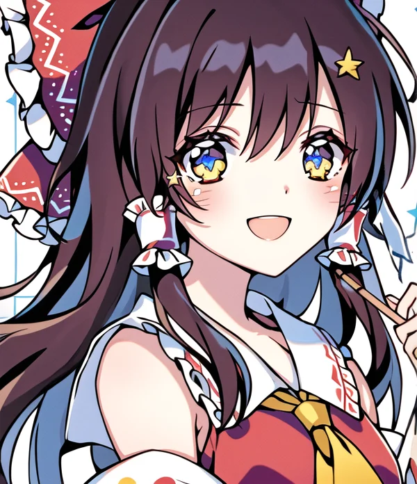 Hakurei Reimu, Happy, V,  , Star Symbol, Best Lighting1.1, C...