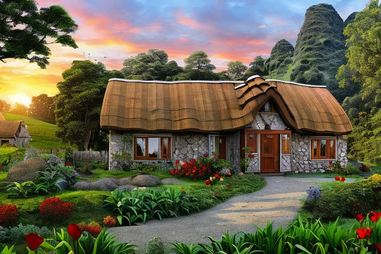 By Phse, Low Angle Diorama, Field Stone Farm House1.2 On A M...