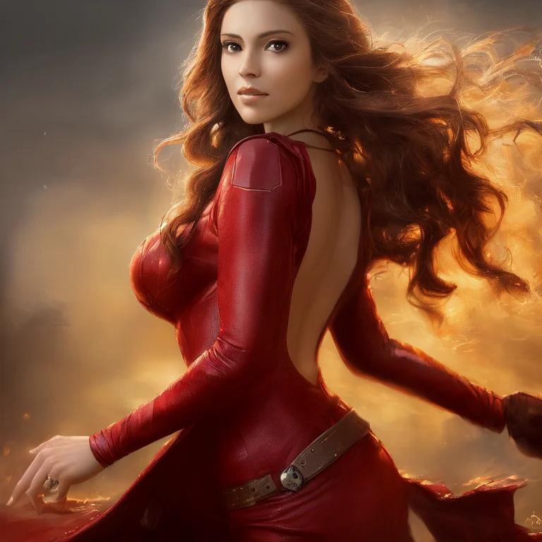 A Photo Of No-one11 A Woman Dressed As Scarlet Witch,dark Br...
