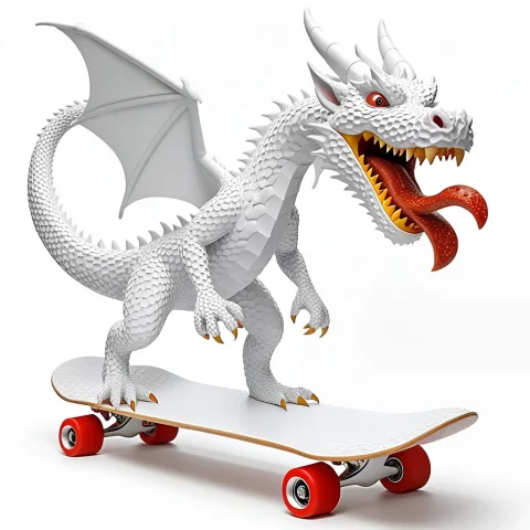 A Fierce Mythical Dragon Riding A Skateboard And Eating A Sl... — SDXL AI Prompt: A fierce mythical dragon riding a skateboard and eating a slice of pepperoni piz...
