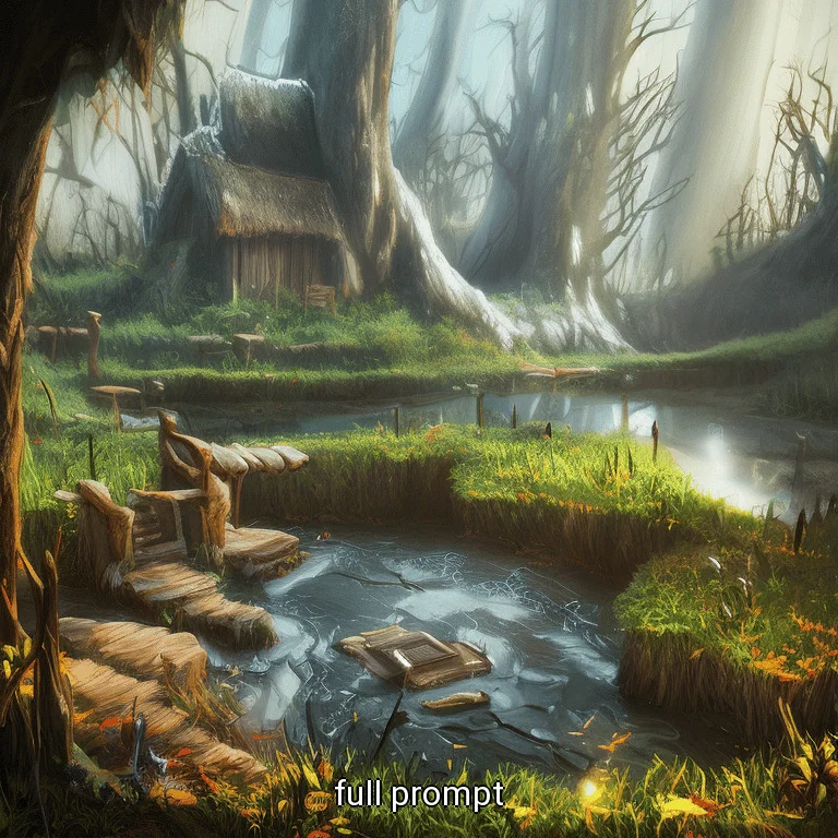 Black Swamp, Witch Hut, Mud Water, Paintedlandscape