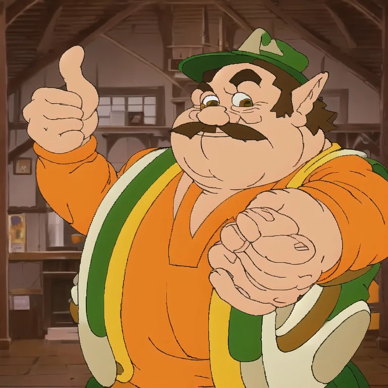 1boy, Mustache, Male Focus, Solo, Facial Hair, Brown Hair, T...
