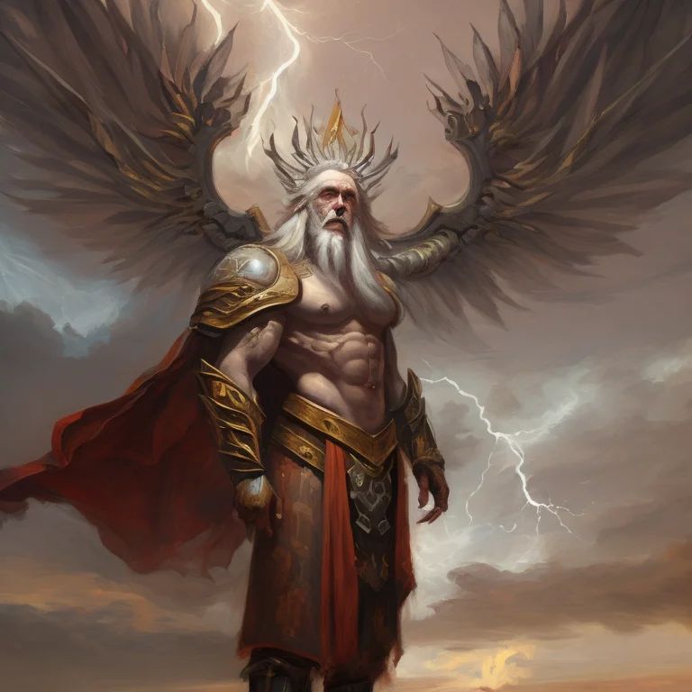 A Painting Of Zues God Of Thunder Zues Zues Shirtless God Zu...