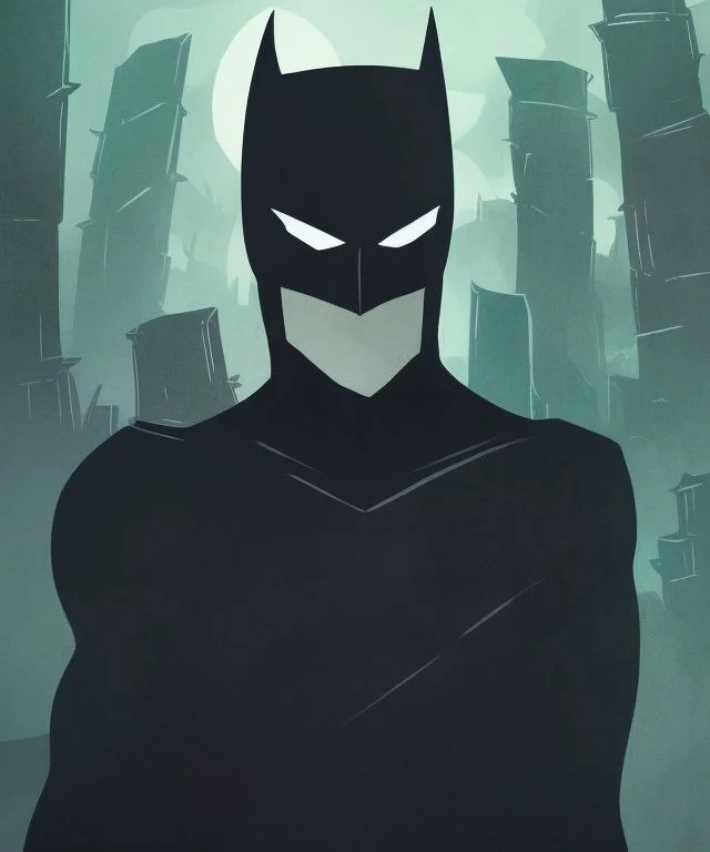 Darkflatartai1.1 Batman With Bright Eyes Standing In A Dark...
