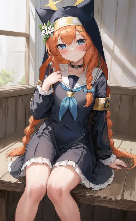 1girl, Bangs, Blue Eyes, Blue Neckerchief, Blush, Braid, Clo...