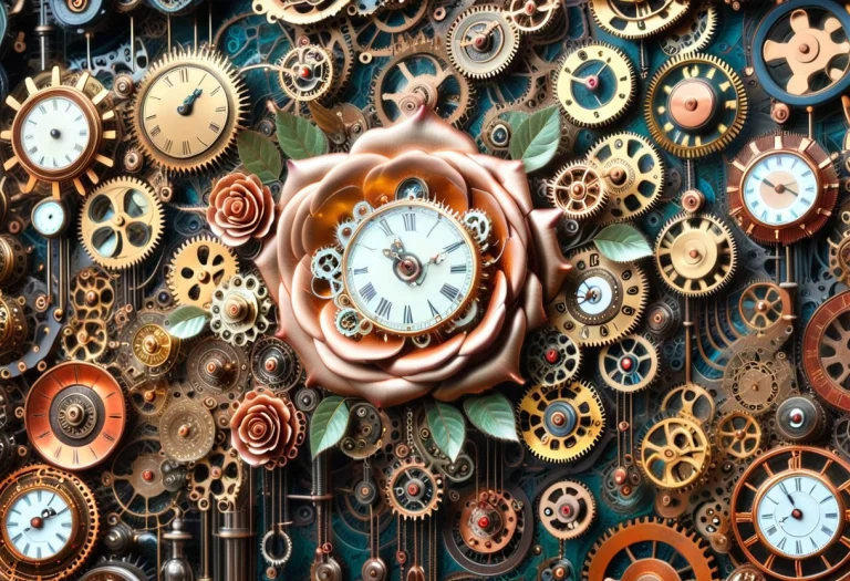 An Enormous Beautiful Rose Completely Made From Clockwork, P...