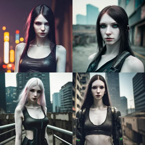 Raw Photo, A Close Up Portrait Photo Of 26 Y.o Woman In Cybe... — Stable Diffusion AI Prompt: RAW photo, a close up portrait photo of 26 y.o woman in cyberpunk clothes, long...