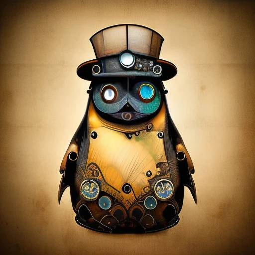 Steampunkai, Pinguin, Portrait, Steampunk