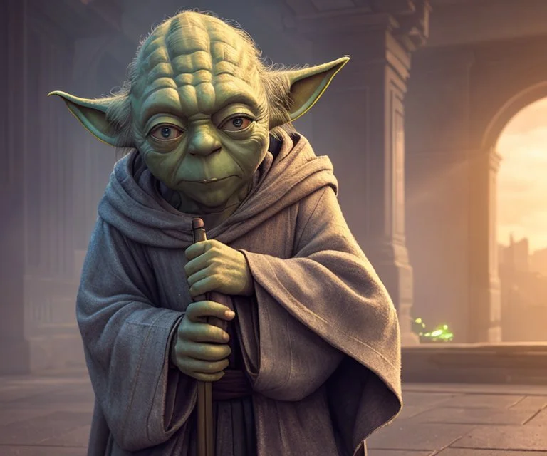 4k, A Low Master Yoda, Malefocus, Background Outdoors, Preci...
